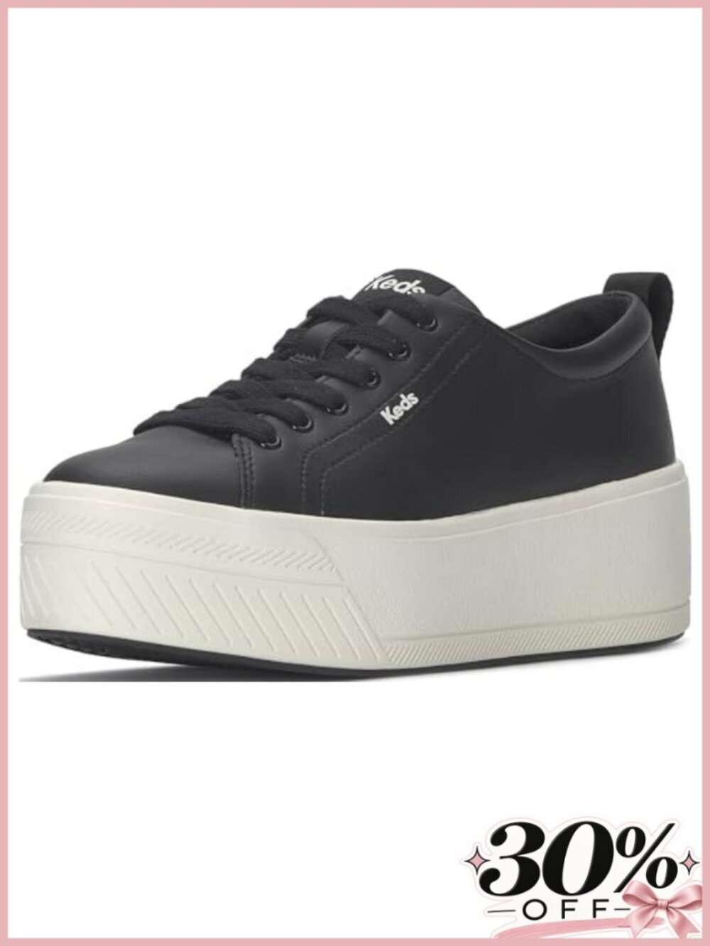 Women's Leather Platform Lace-Up Fashion Sneakers